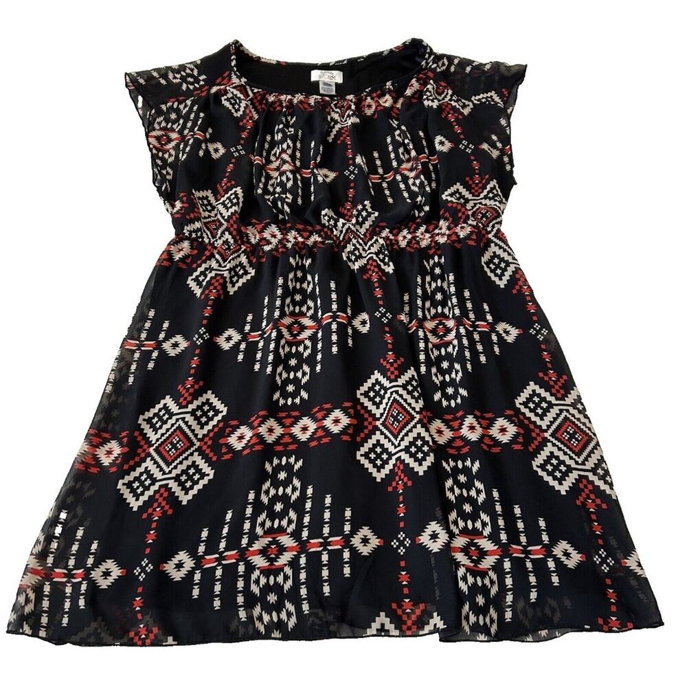 Sweet Storm Women’s Dress Size 20W Black Aztec Boho Lined Flowy Elastic Waist - Picture 1 of 7